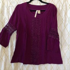 3/4 Sleeve Women’s Size Medium Purple Blouse